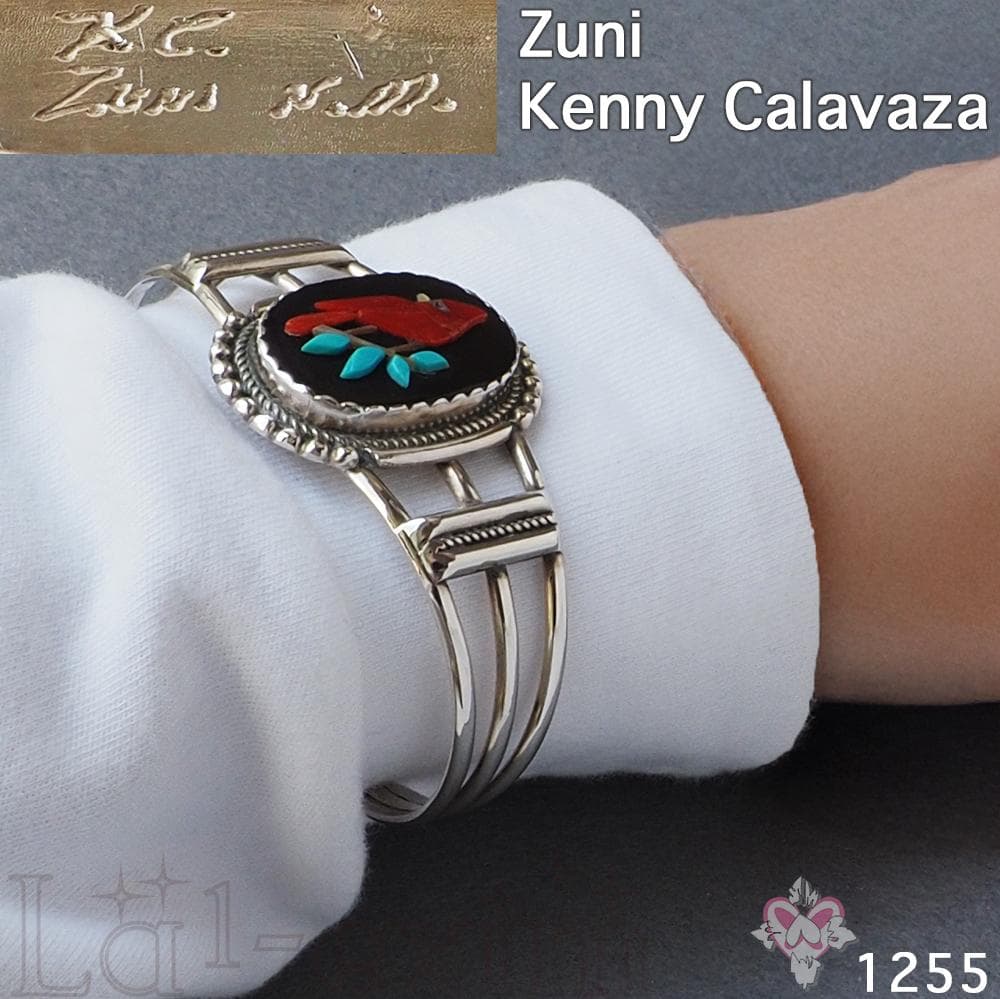 ターコイズ シルバー インディアンジュエリー インレイ ラッキー レッド バード