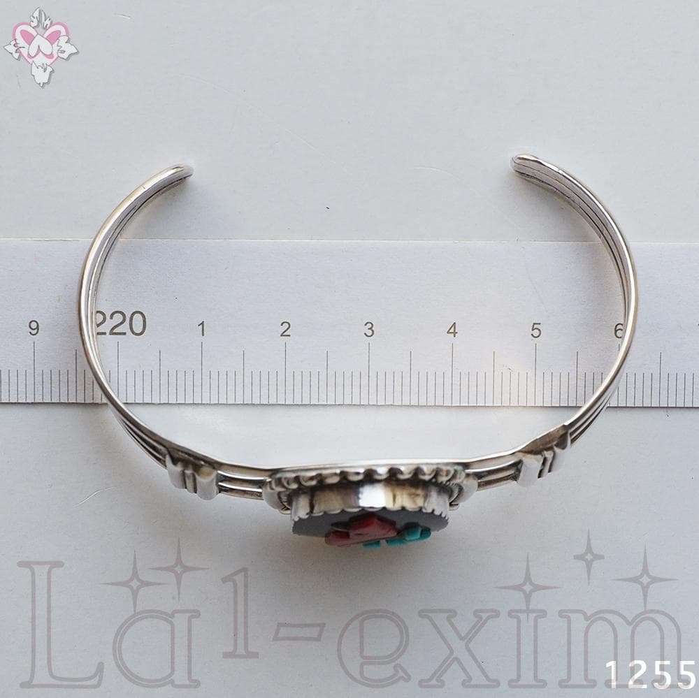 ターコイズ シルバー インディアンジュエリー インレイ ラッキー レッド バード