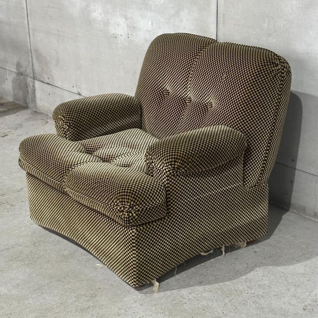 テ*ン様 ✦70’s✦昭和レトロ 千鳥格子 1人掛けソファ｜昭和レトロ ミッドセ