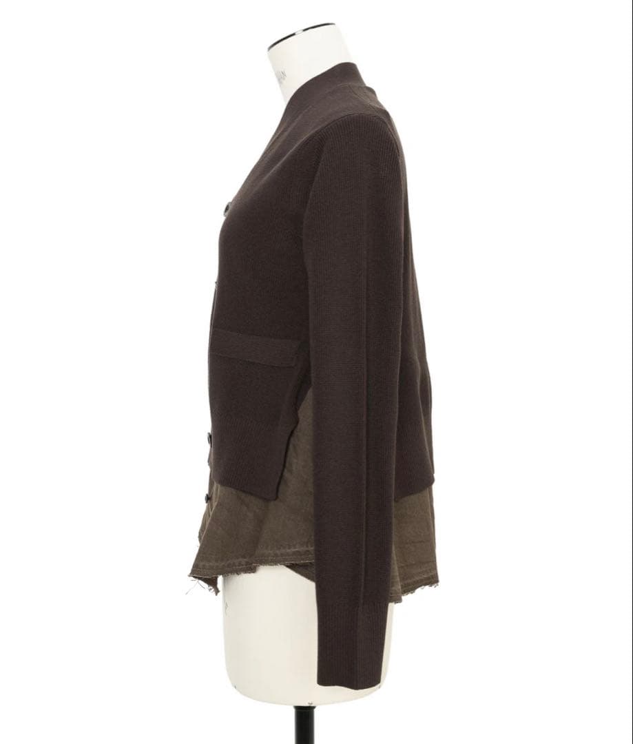 sacai Denim × Knit Cardigan ブラウン サイズ1