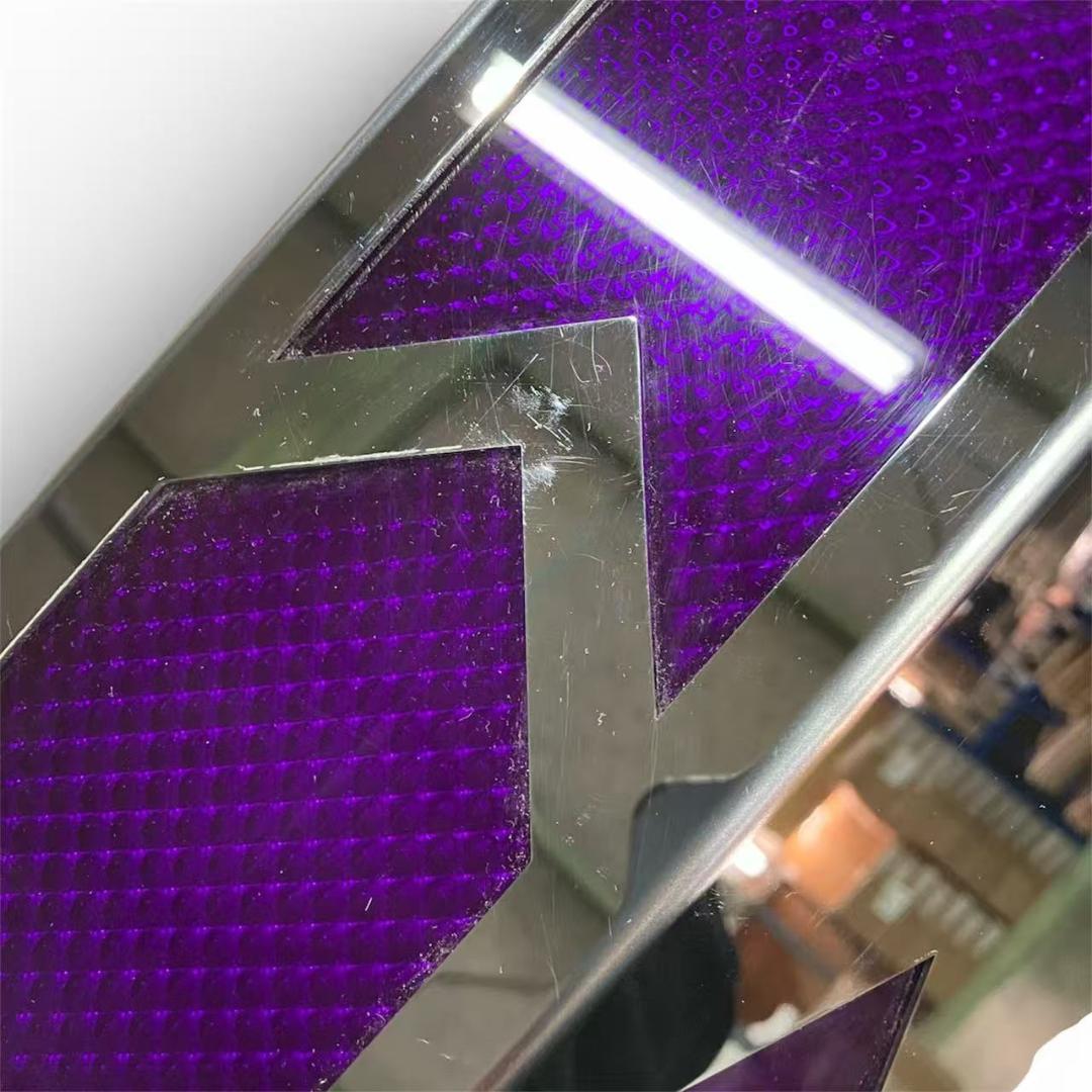 0635 配線付き★長方形アンドン 鏡面 ダイヤ 菱形 ひし形 紫