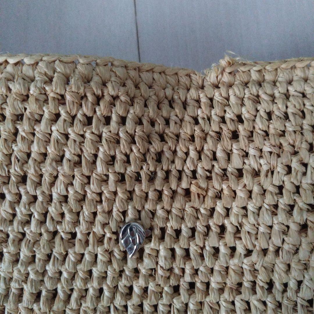 ヘレンカミンスキー　ラフィアトートバッグ　レザーハンドル ベージュレディース