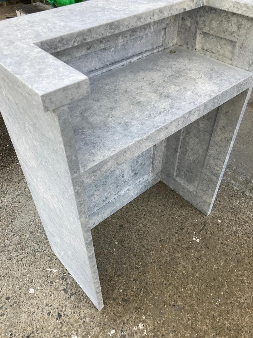 受注製作ホワイトストーン柄★御影調★カウンターテーブル800★☆ネイル　美容室