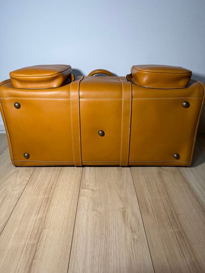 HEDGEレザー ボストンバッグ オレンジ
