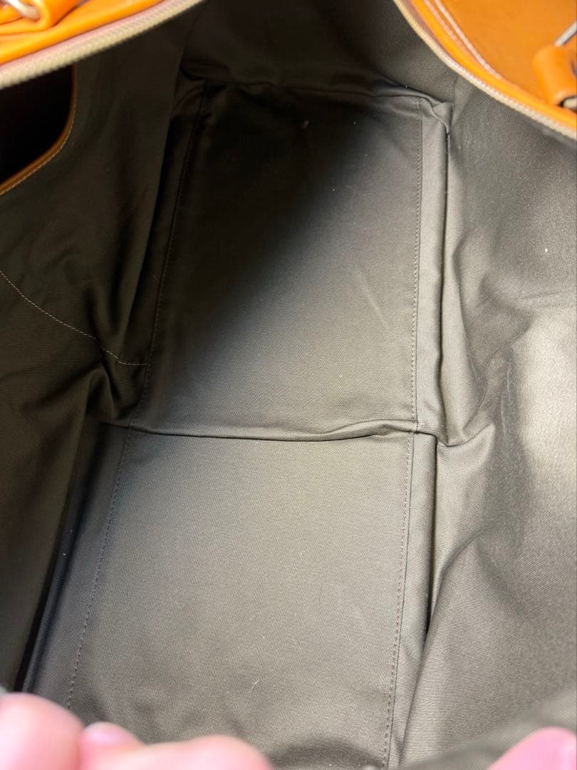 HEDGEレザー ボストンバッグ オレンジ