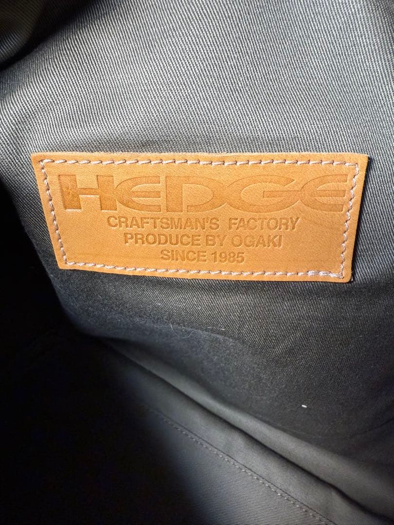 HEDGEレザー ボストンバッグ オレンジ