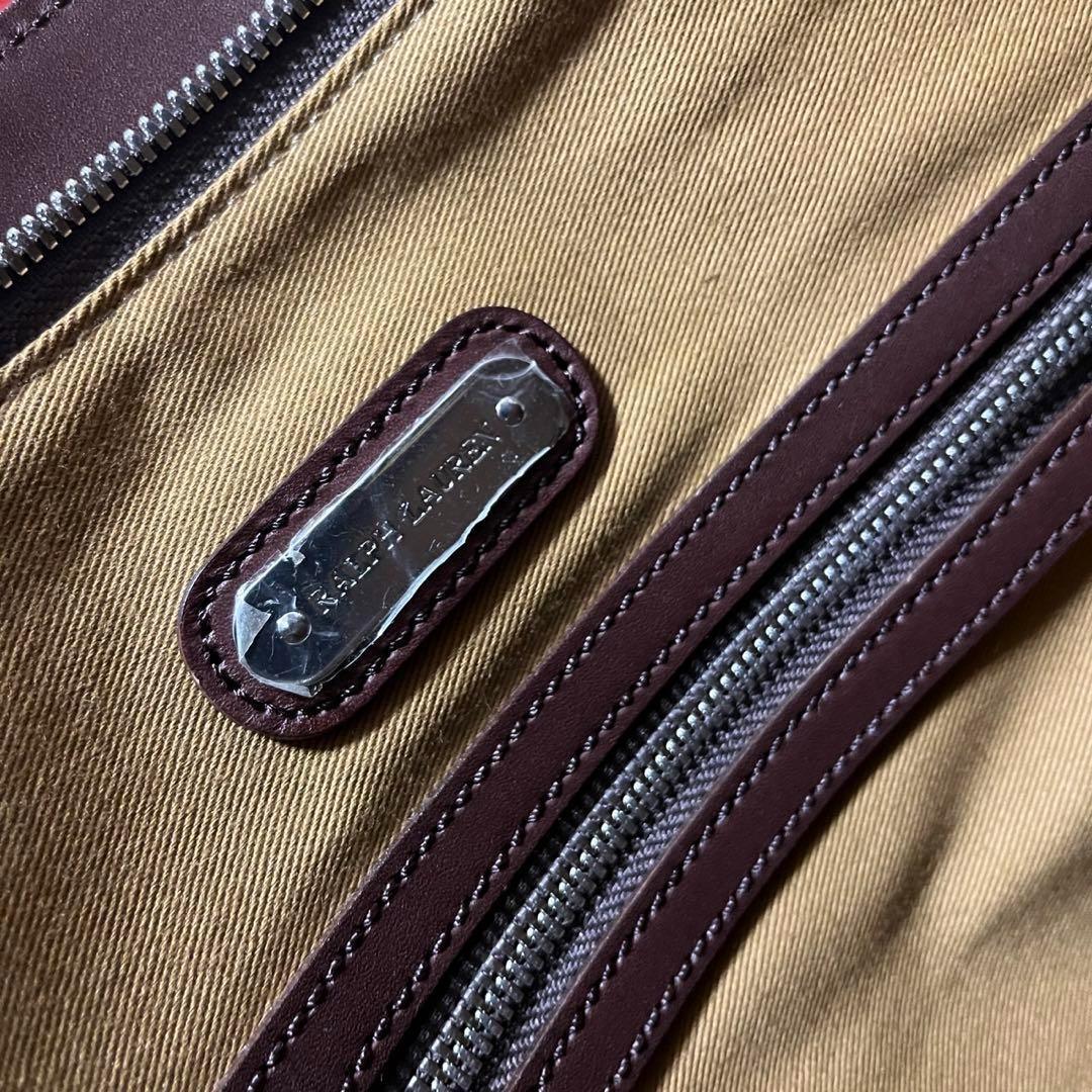 未使用　ラルフローレン　トートバッグ　肩がけ　RLチャーム　A4 大容量　レザー