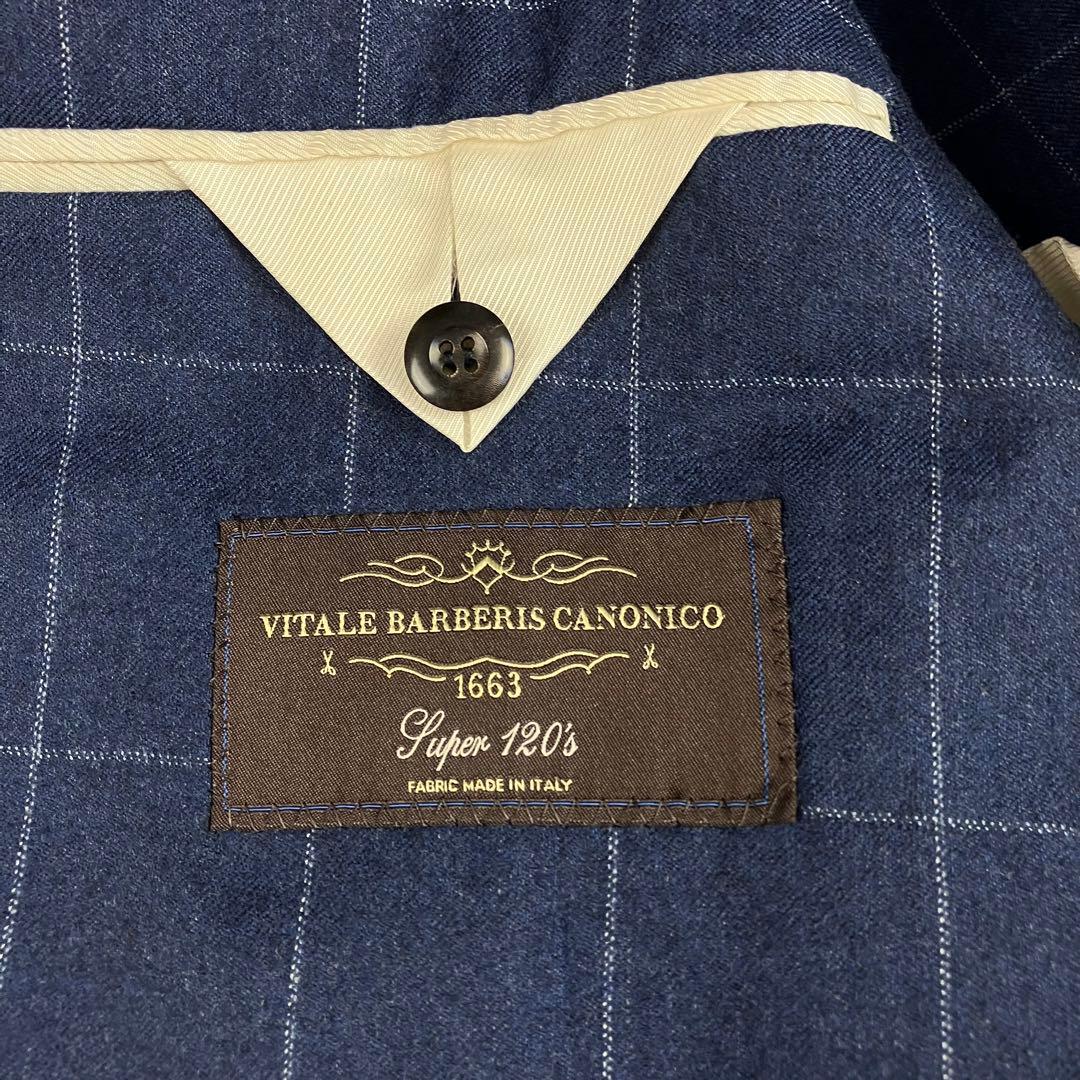 バーニーズニューヨーク テーラードジャケット 48 カノニコ生地 ウィンドウペン