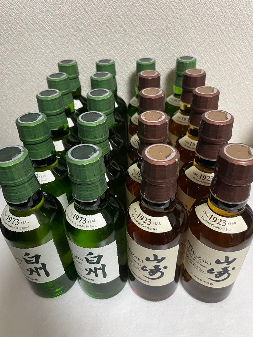 新品未開封 ウイスキー 180ml ミニボトル 山崎8本　白州12本