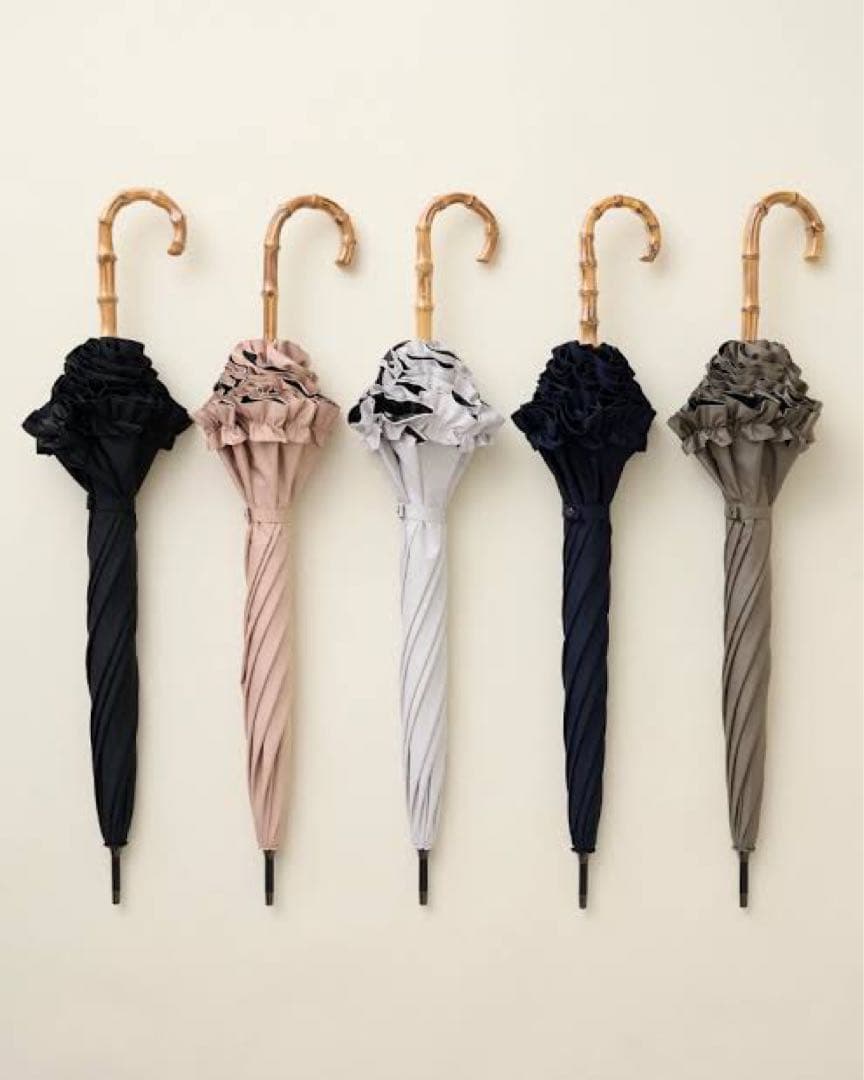 【サンバリア100】 2段 折りたたみ日傘 無地 ホワイト　フリル