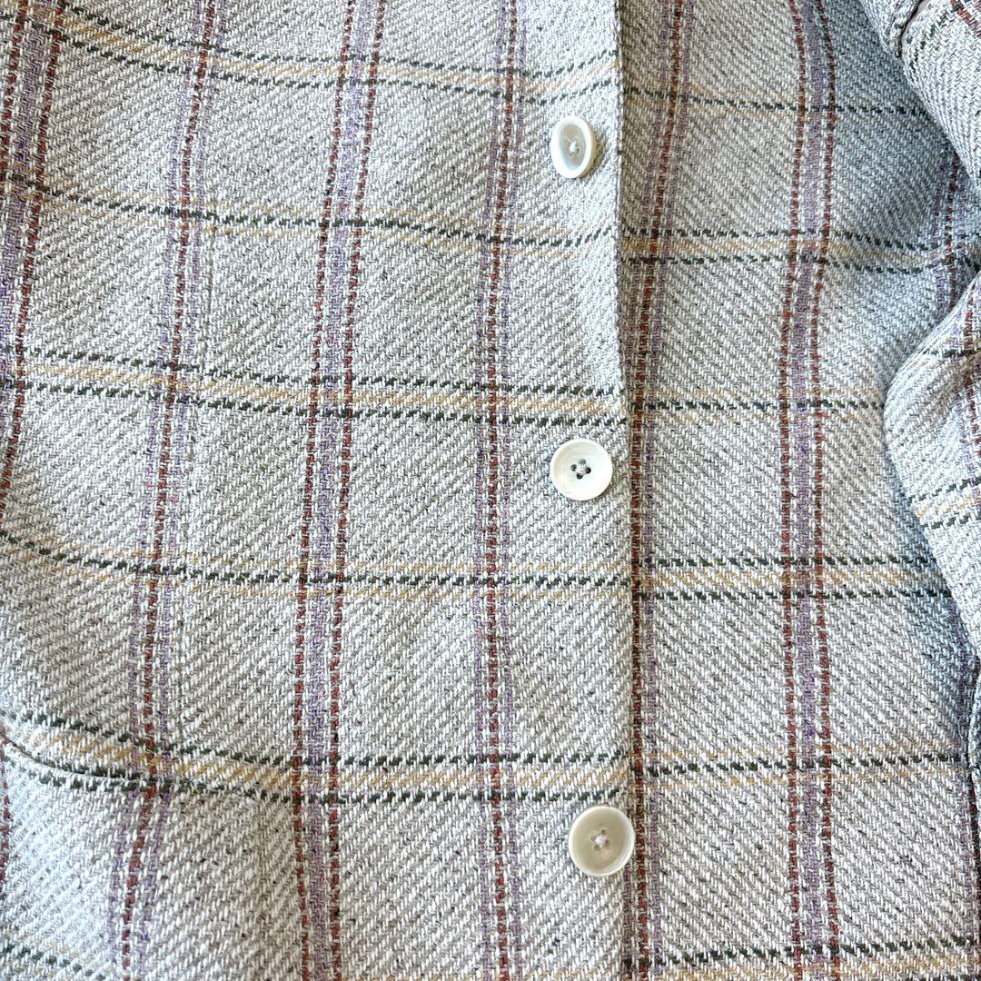 ロケット ラルディーニ　チェック柄 テーラードジャケット　シルク　M