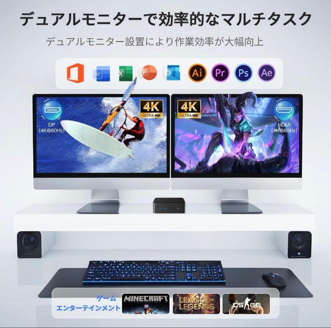 高性能 MINI PC Intel N150 Ram 16gb, Ssd 512