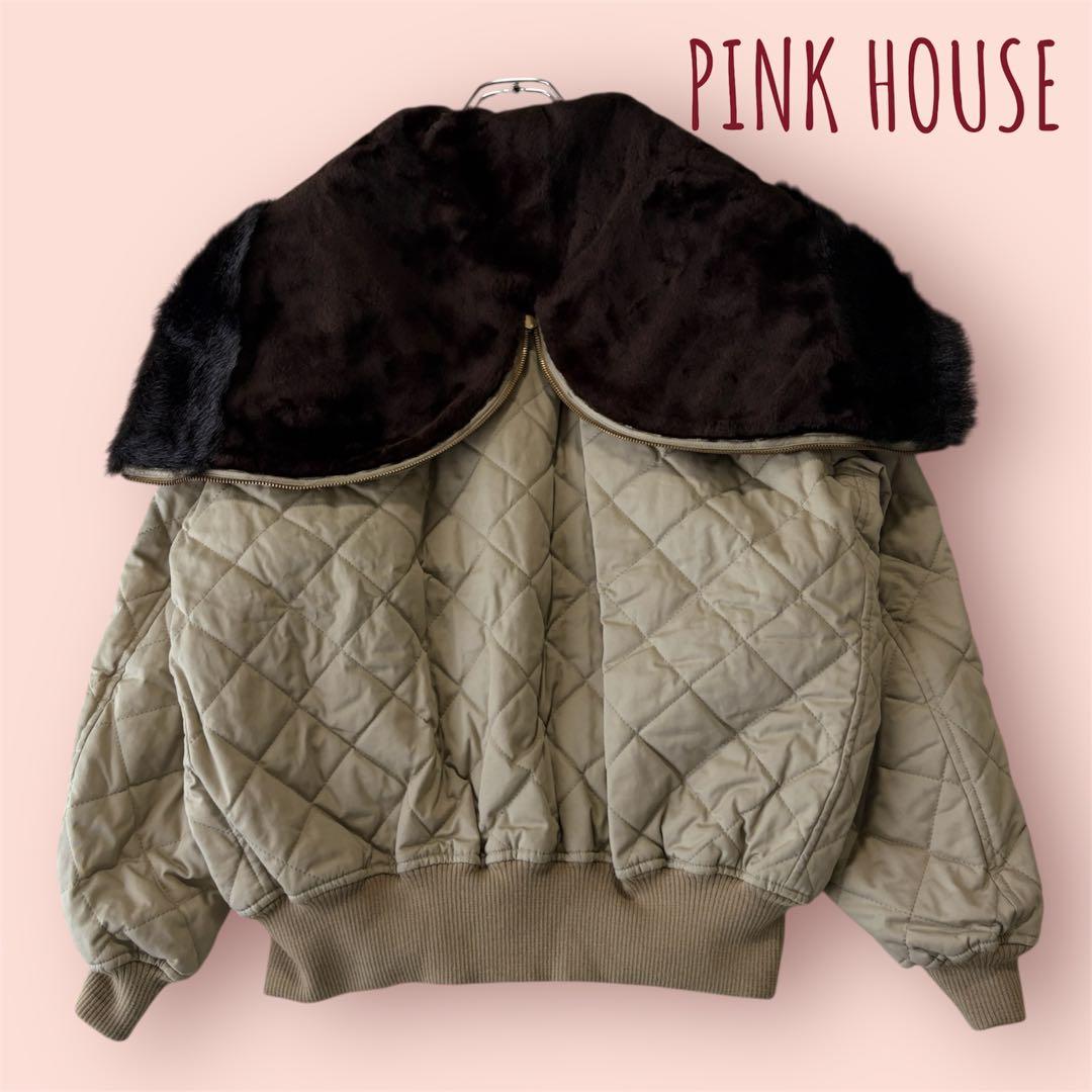 【専用✨希少】ピンクハウス 中綿 キルティングジャンパー ボアフード N-2B