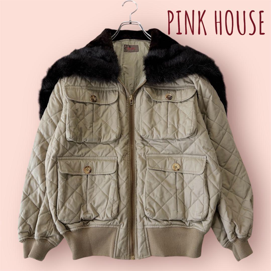【専用✨希少】ピンクハウス 中綿 キルティングジャンパー ボアフード N-2B