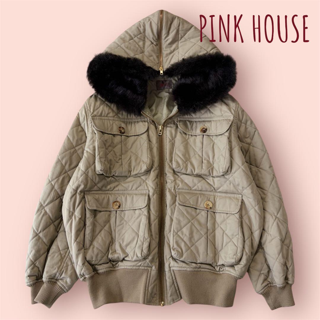 【専用✨希少】ピンクハウス 中綿 キルティングジャンパー ボアフード N-2B
