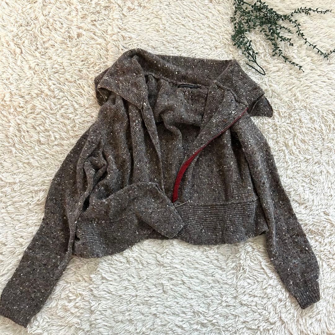 ワイズ　ヨウジヤマモト　アンゴラ　カーディガン　安全ピン　ビックカラー　変形