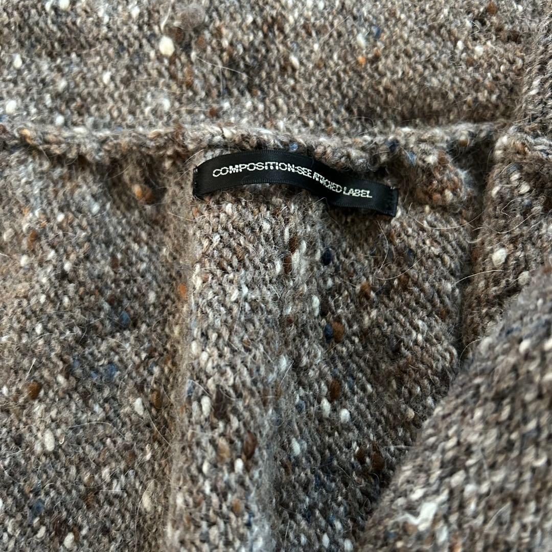 ワイズ　ヨウジヤマモト　アンゴラ　カーディガン　安全ピン　ビックカラー　変形