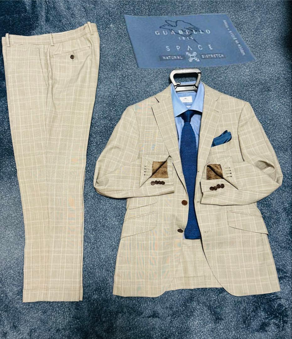 ✨高級イタリア生地 GUABELLO美品 ✨定価15万 オーダー A5 M〜L