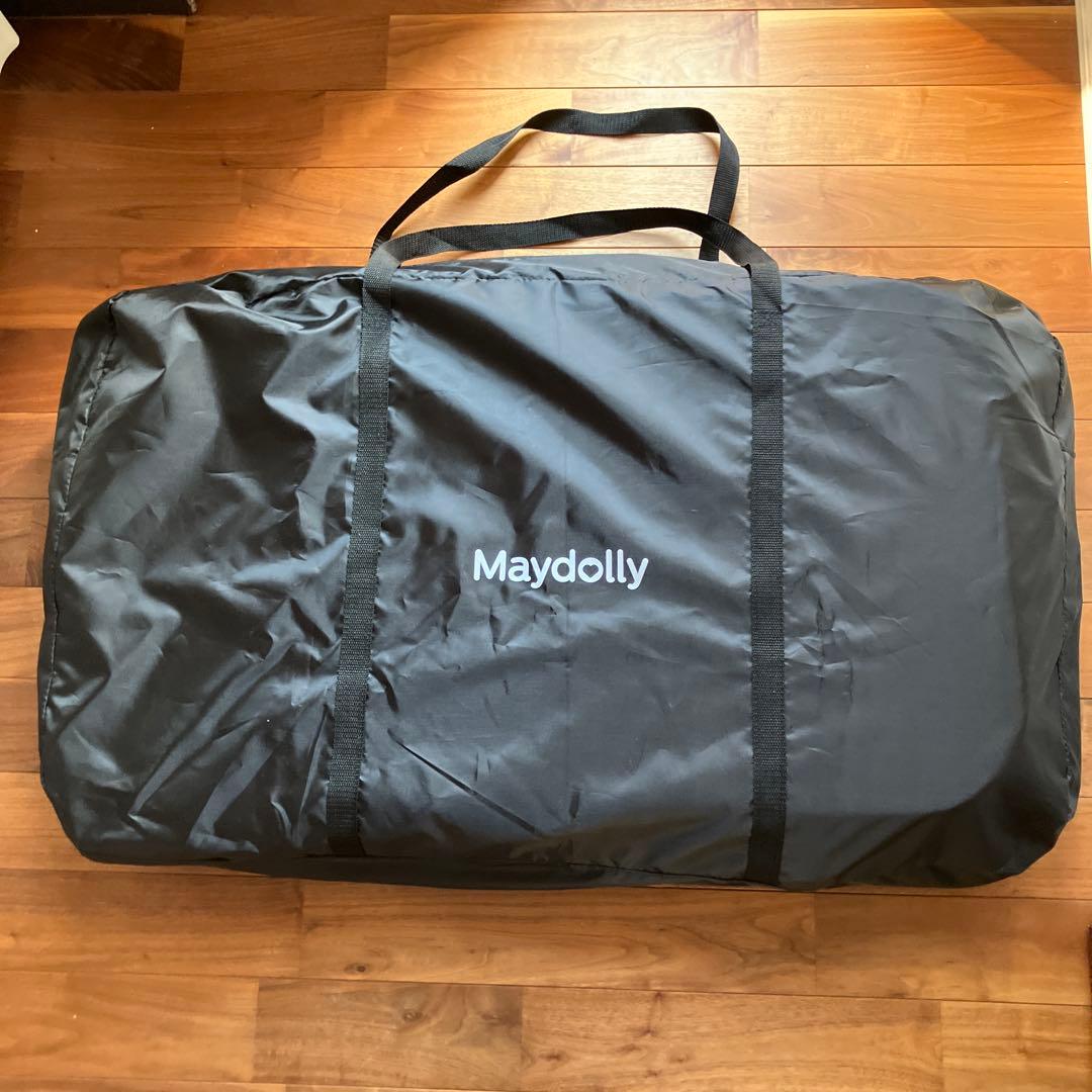 ベビーベッド　Maydolly グレー　折りたたみ　キャスター　ゆりかご　蚊帳