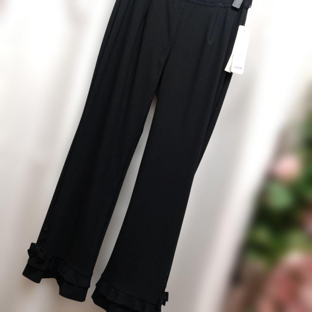 黒サラッとしたフルレングスパンツサイズ42　40