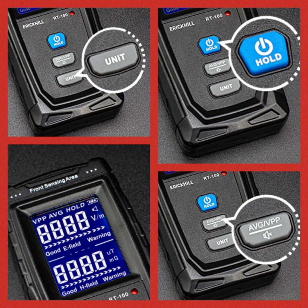 充電式電磁波測定器 LCD 警報機能付き 最新モデル