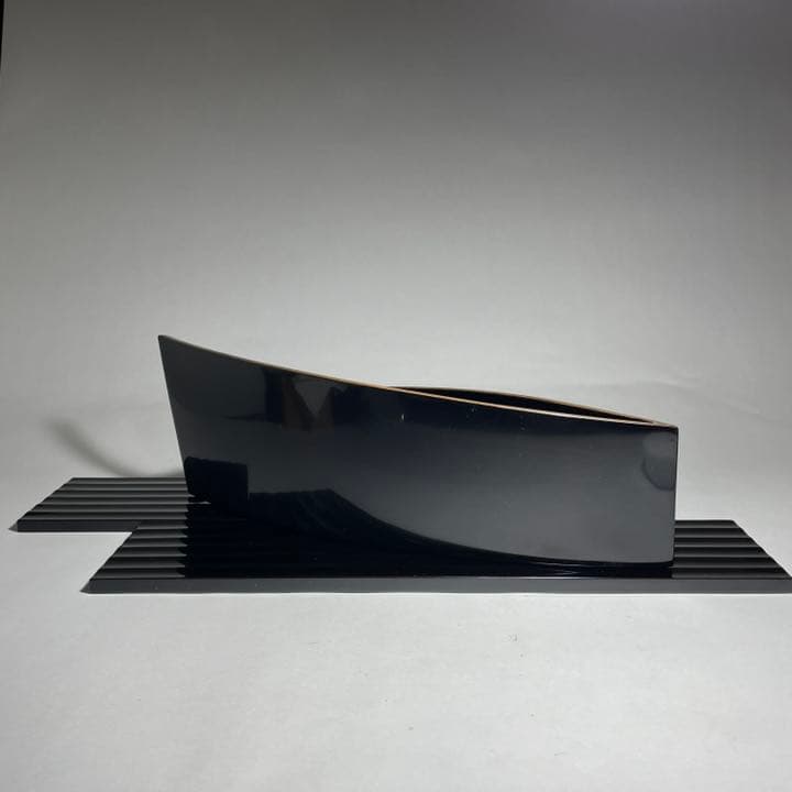 ◆輪島塗 花器 『輪島漆光堂謹製』波千鳥の図 本漆◆