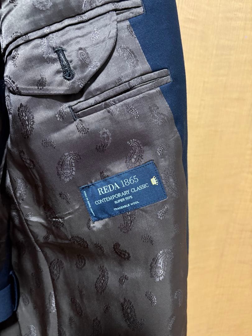 オーダー インポート生地 REDA ネイビー系 ダブルブレスト スーツジャケット