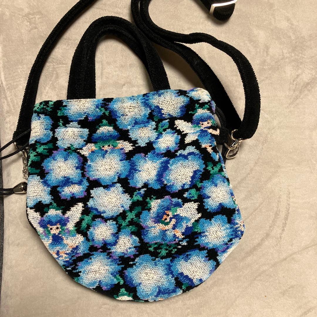 フェイラー　花柄刺繍ショルダーバッグ