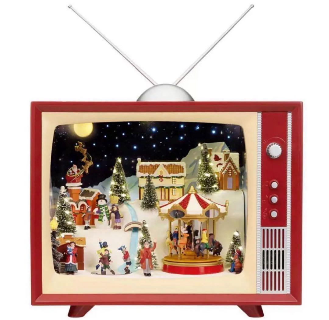 新品　コストコクリスマス レトロ TV ライト & ミュージック付　置き物