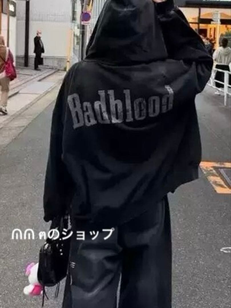 badblood グレー ジャケットパーカー 男女兼用 M