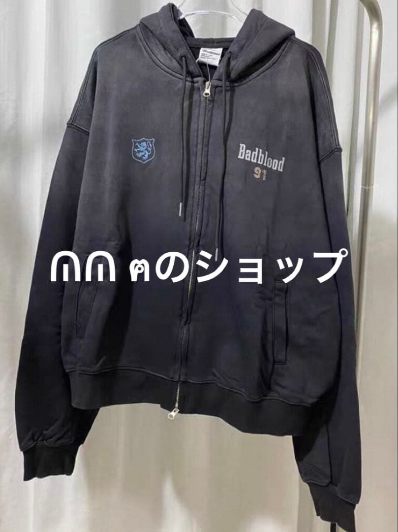 badblood グレー ジャケットパーカー 男女兼用 M