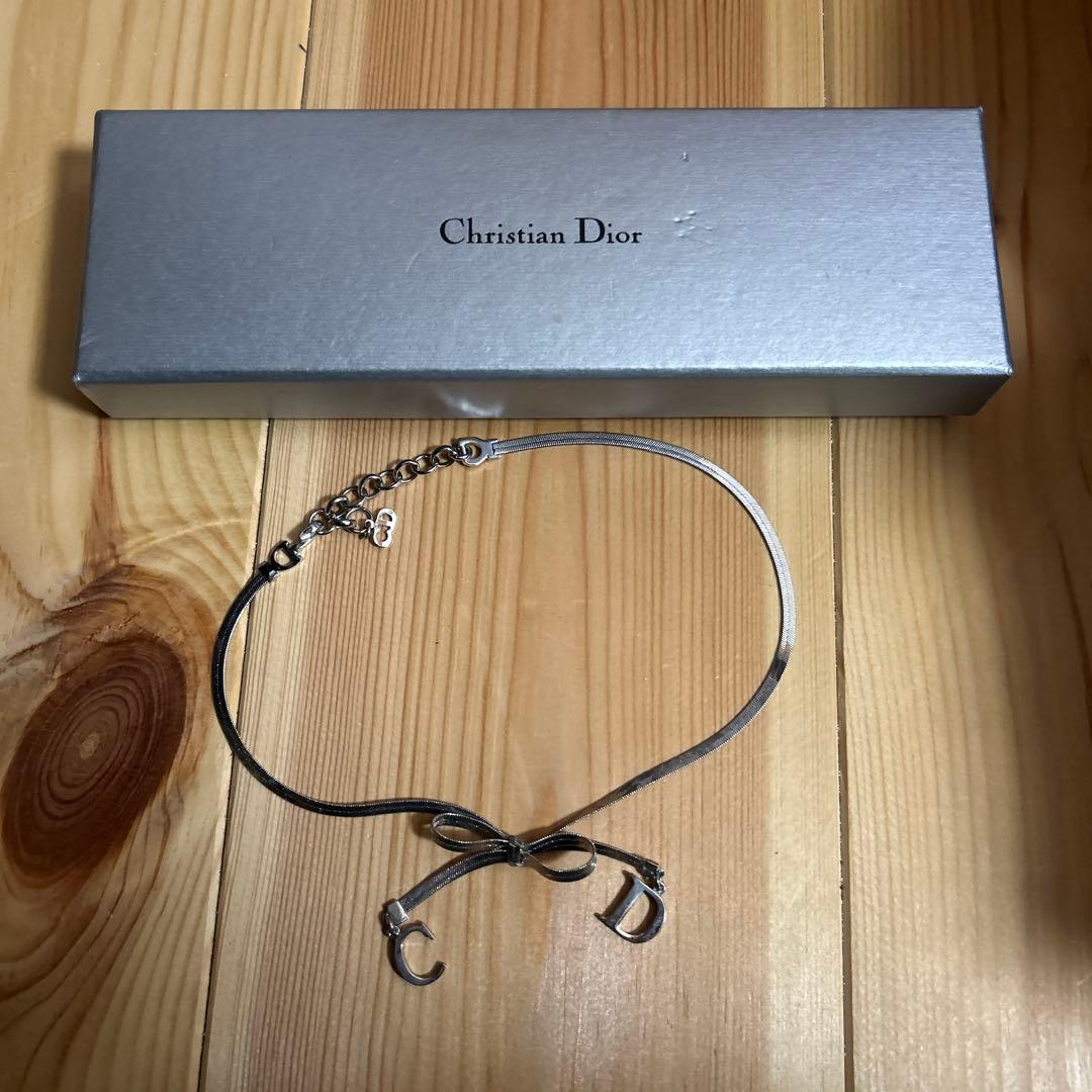 クリスチャンディオール リボンチョーカー ネックレス