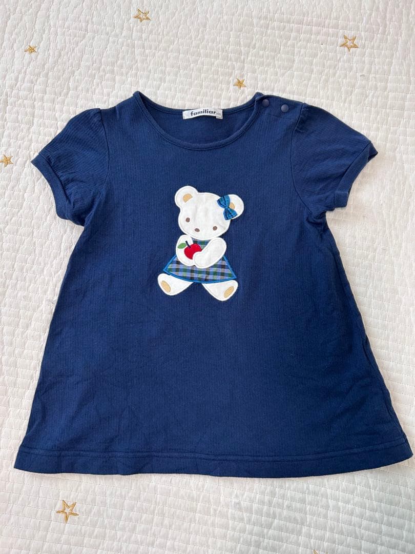 ファミリア　familiar トップスセット　100 ネイビー　マリン　くま