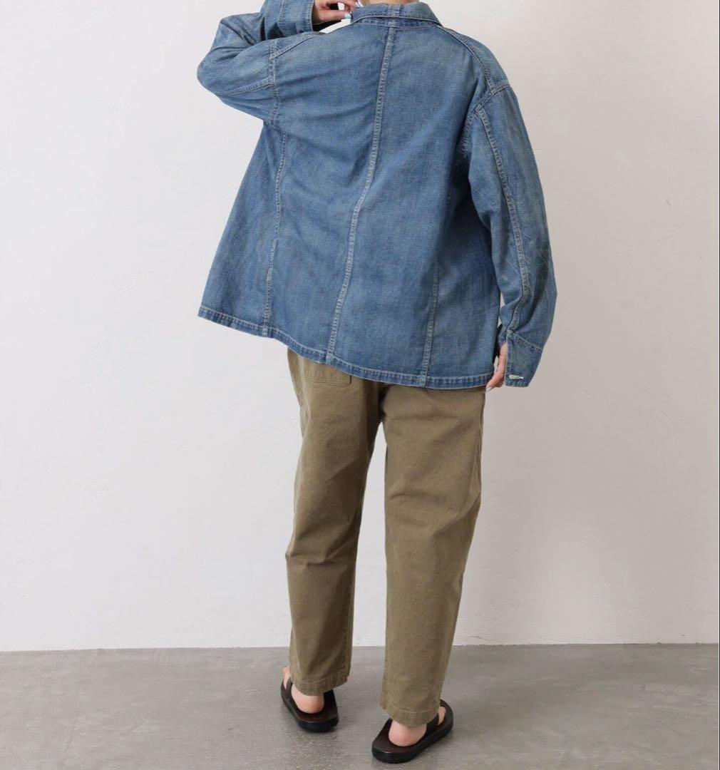 Vヘリンボンミリタリータックパンツ