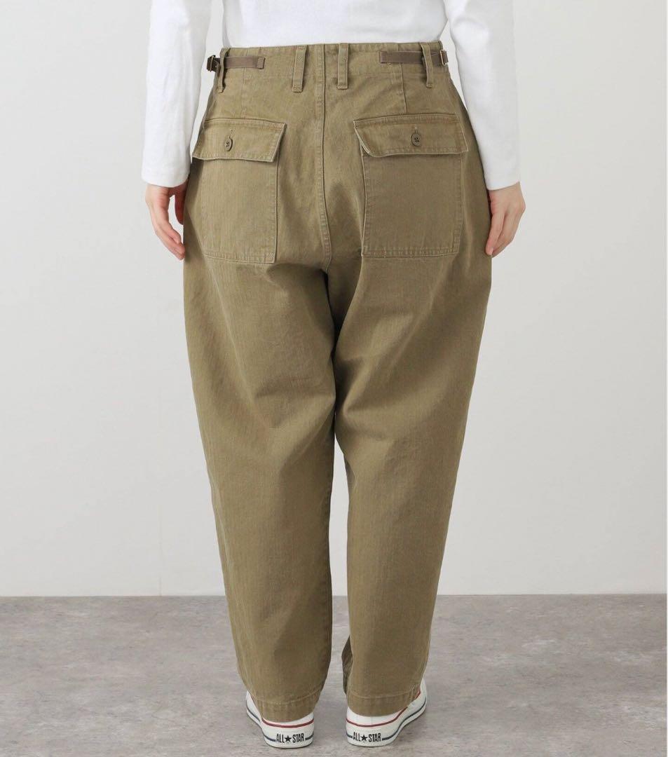 Vヘリンボンミリタリータックパンツ