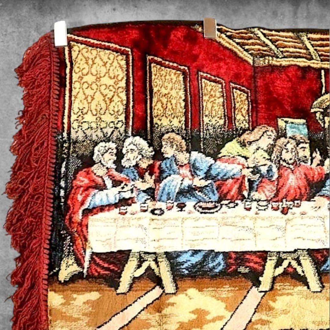 BPQE アート ラグ タペストリー 古着 最後の晩餐 キリスト 絵画 芸術