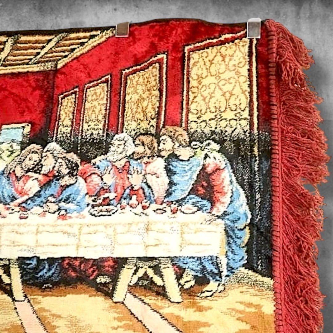 BPQE アート ラグ タペストリー 古着 最後の晩餐 キリスト 絵画 芸術