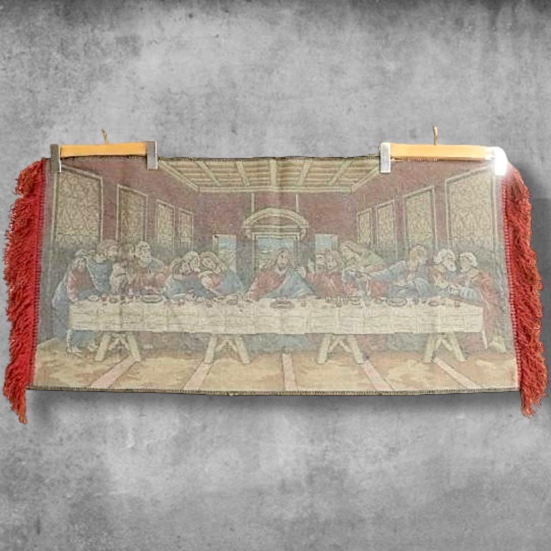 BPQE アート ラグ タペストリー 古着 最後の晩餐 キリスト 絵画 芸術