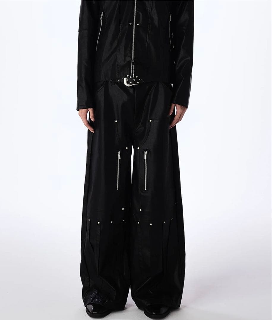 パンツ Jentlouis Double Knee Leather Pants