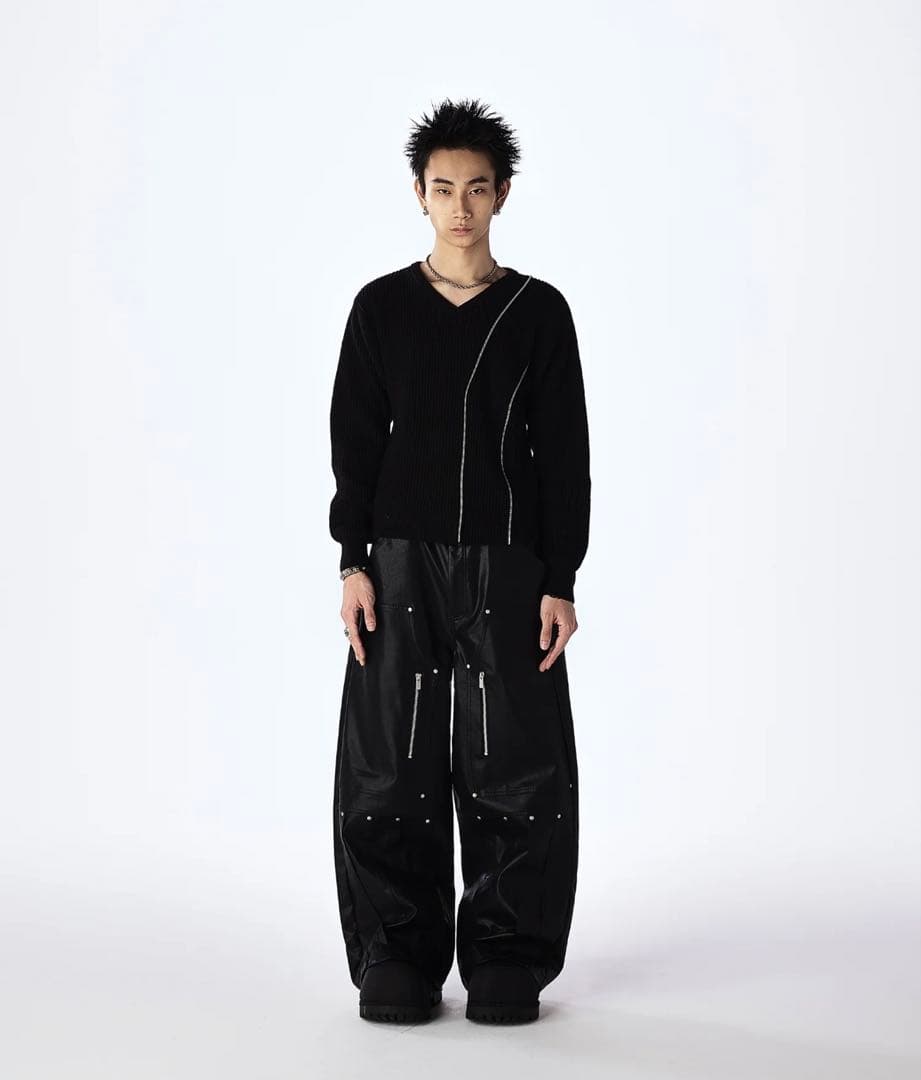 パンツ Jentlouis Double Knee Leather Pants