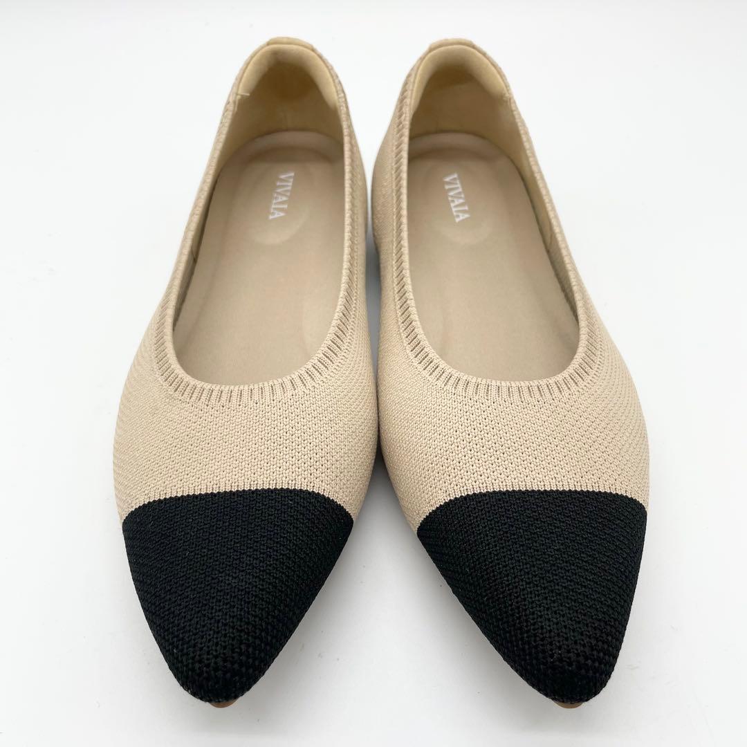 【極美品】VIVAIA ビバイア フラットシューズ ポインテッドトゥ ベージュ