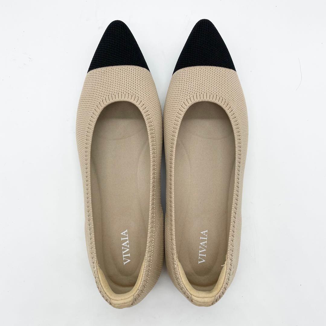 【極美品】VIVAIA ビバイア フラットシューズ ポインテッドトゥ ベージュ
