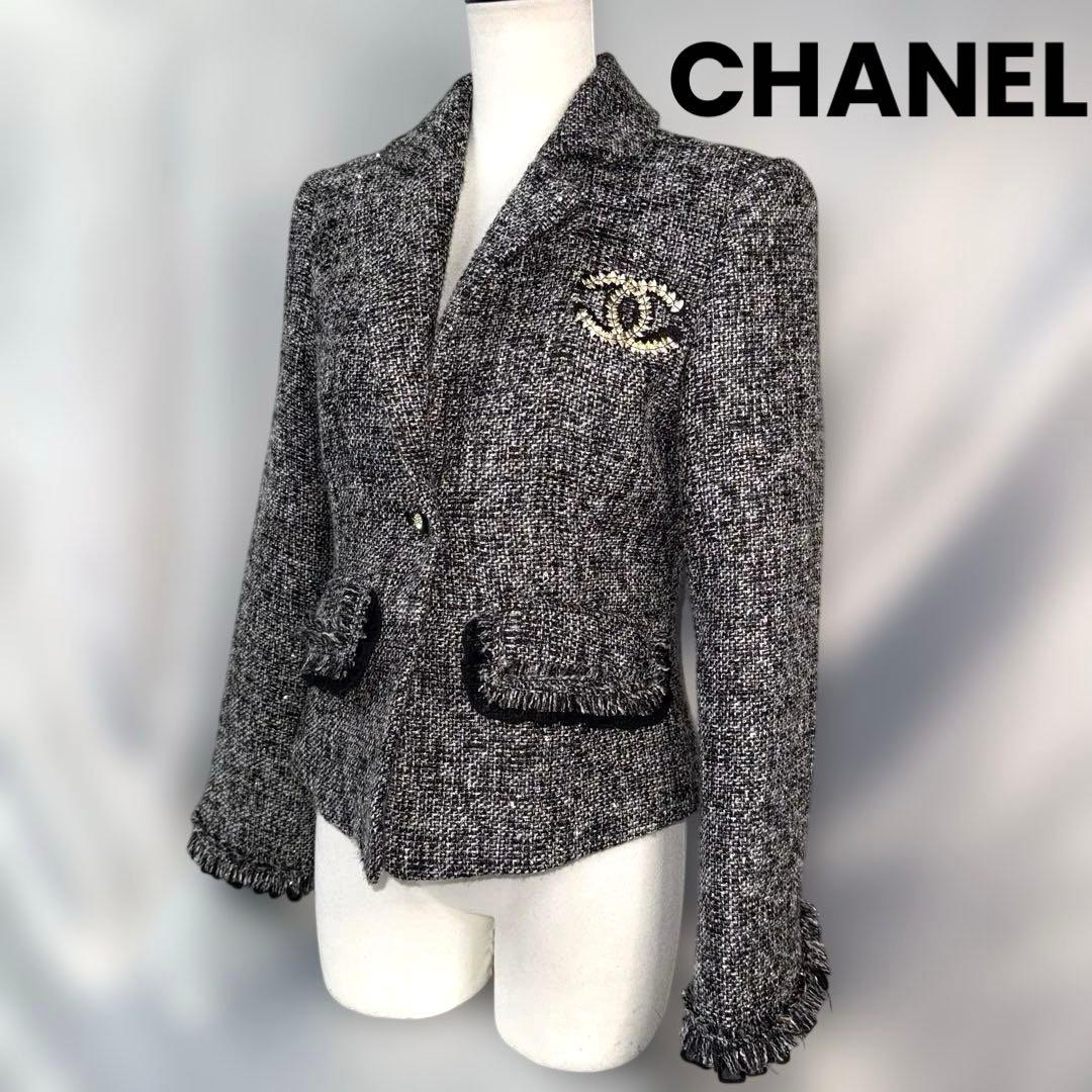 美品　シャネル　CHANEL　ツイード　ジャケット　05A 　サイズ　38 ラメ