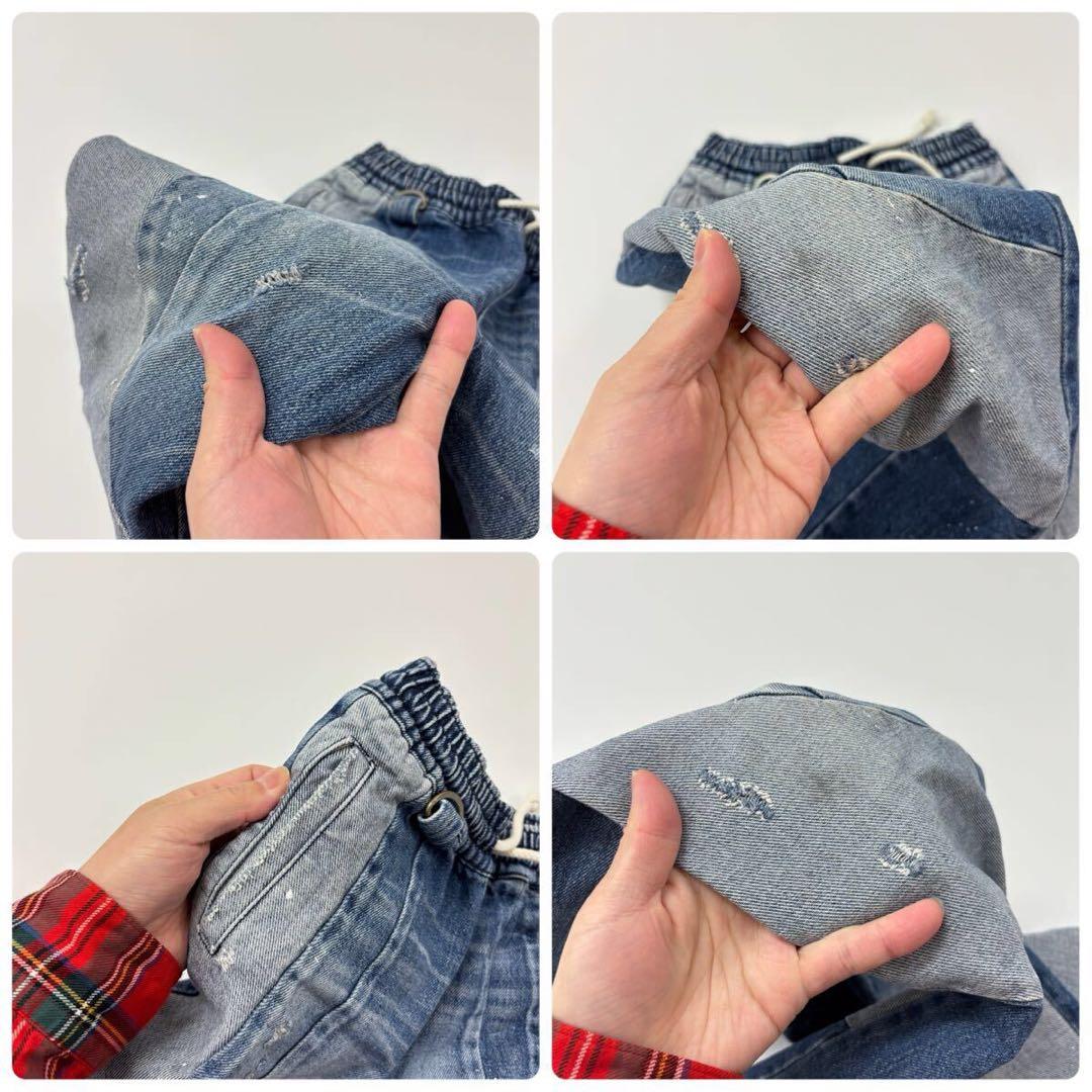 希少 SAPEur KIDS キッズ ヴィンテージ デニム トラック パンツ M