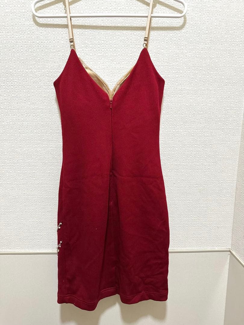AngelR エンジェルアール 赤 ビジュー タイト キャバドレス S 美品