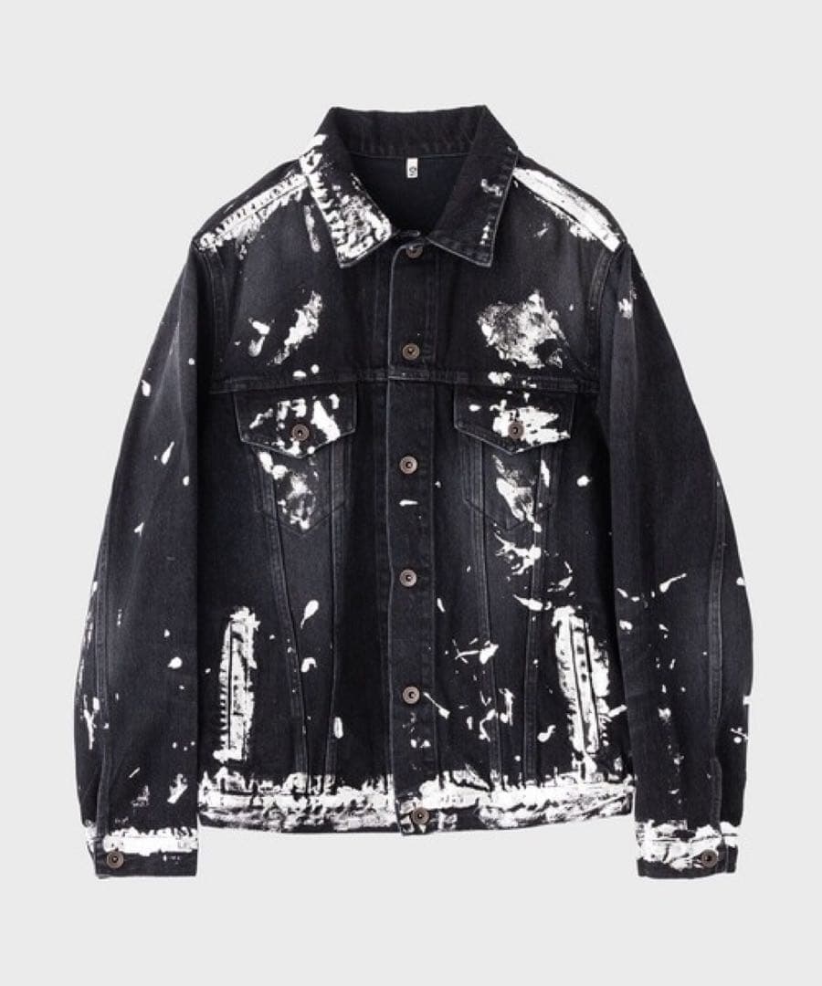 KHOKI silver painted jacket デニム ジャケット