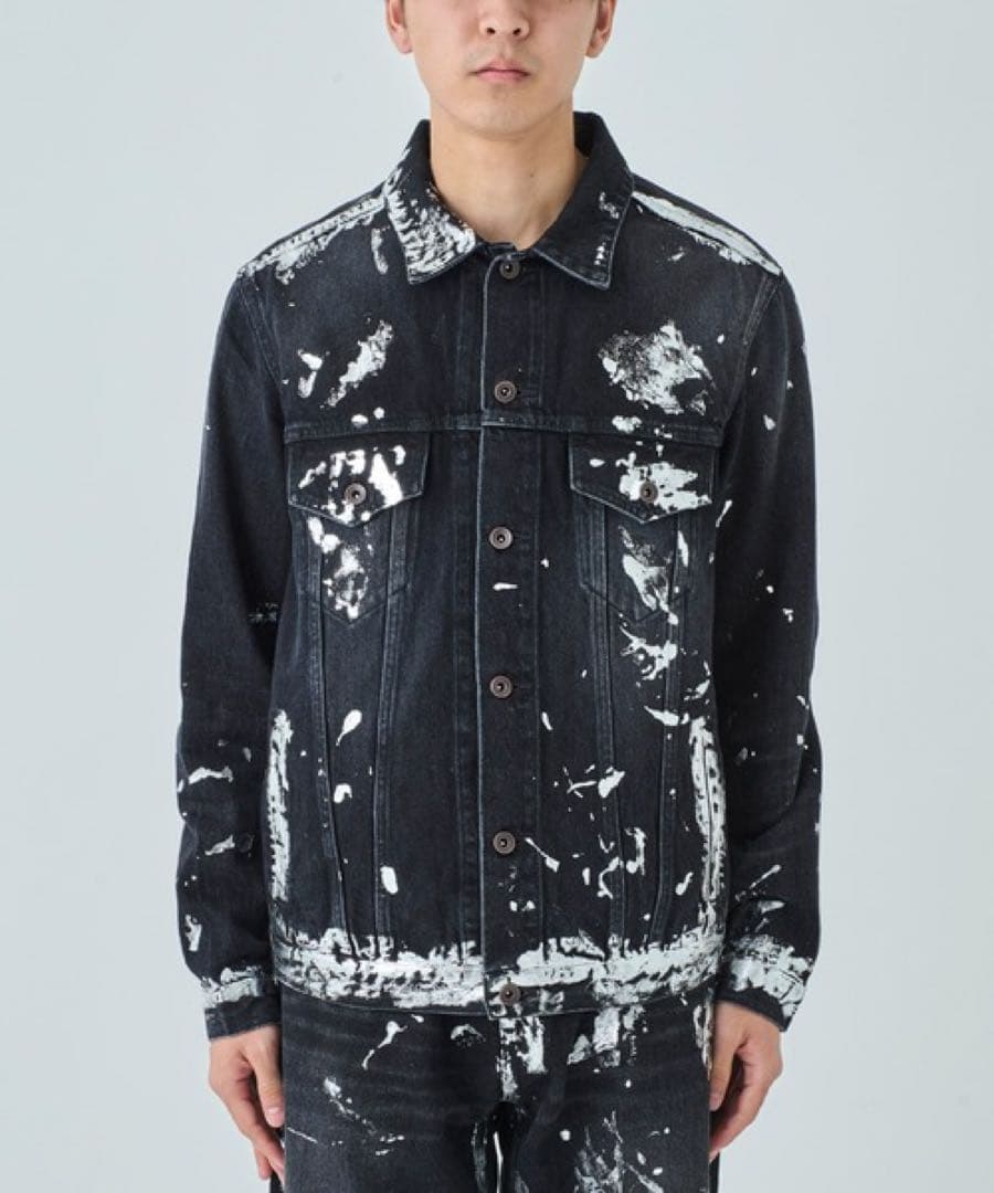 KHOKI silver painted jacket デニム ジャケット