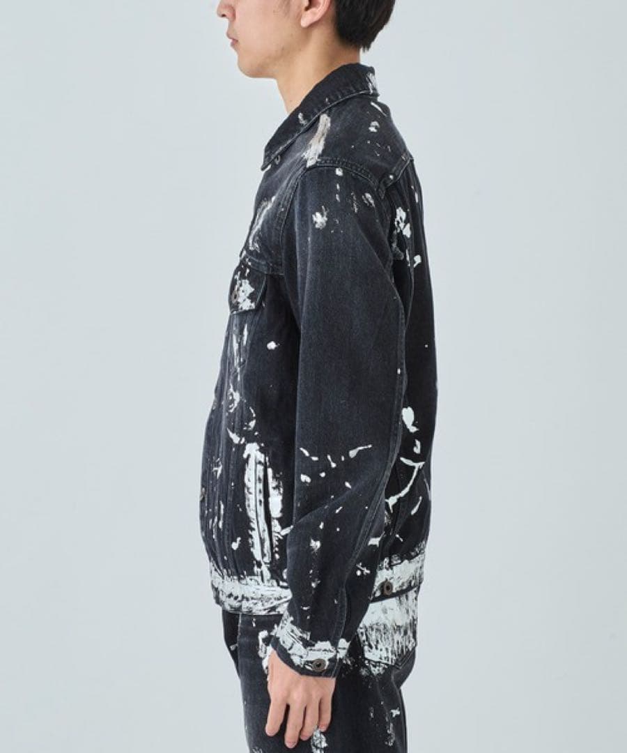 KHOKI silver painted jacket デニム ジャケット