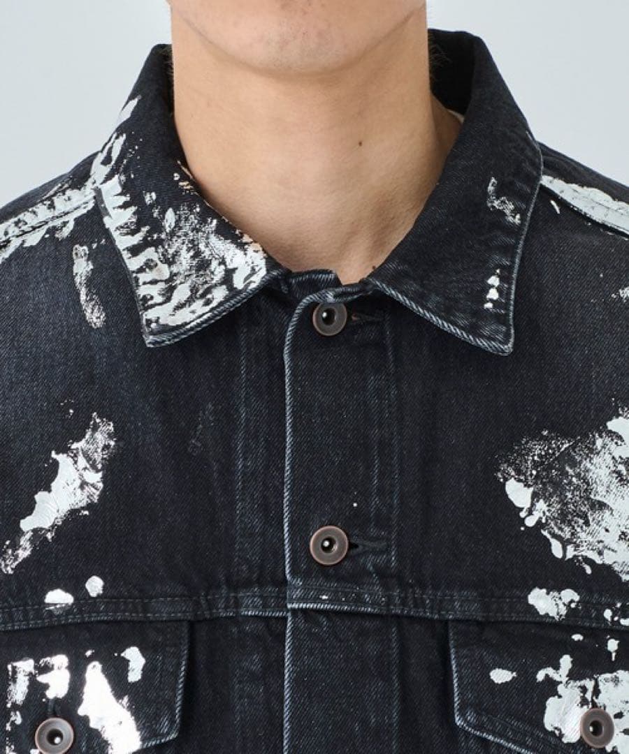 KHOKI silver painted jacket デニム ジャケット