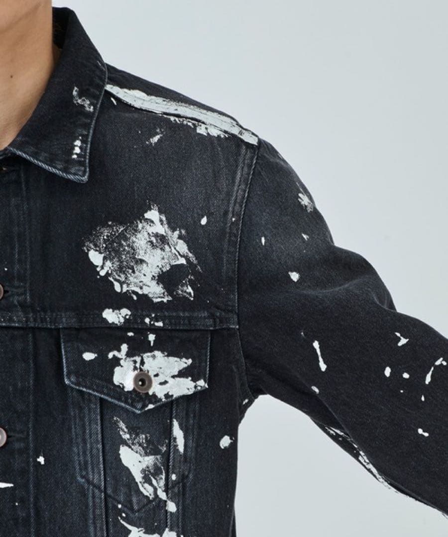 KHOKI silver painted jacket デニム ジャケット